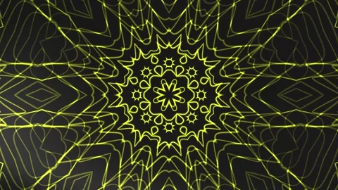 Black and Yellow Psychedelic Abstract Visual with  Stock Footage 337222378