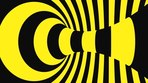 Black and yellow psychedelic optical illusion. Abstract hypnotic background. Stock Footage 116743639