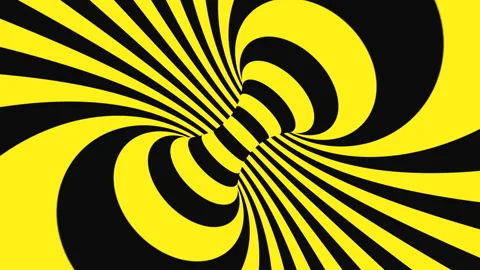 Black and yellow psychedelic optical illusion. Abstract hypnotic background. Stock Footage 116743746