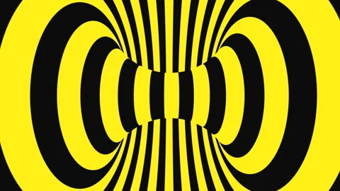 Black and yellow psychedelic optical illusion. Abstract hypnotic background. Video stock 116743792