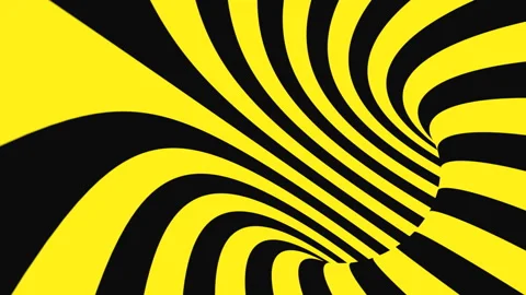 Black and yellow psychedelic optical illusion. Abstract hypnotic background. Stock Footage 116743837