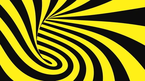 Black and yellow psychedelic optical illusion. Abstract hypnotic background. Stock Footage 120242974