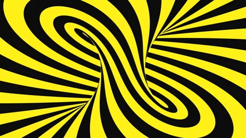 Black and yellow psychedelic optical illusion. Abstract hypnotic background. Stock Footage 120809169
