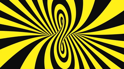 Black and yellow psychedelic optical illusion. Abstract hypnotic background. Stock Footage 120809206