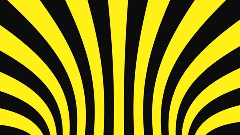 Black and yellow psychedelic optical illusion. Hypnotic animated background. Stock Footage 121713348