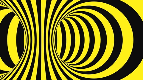 Black and yellow psychedelic optical illusion. Abstract hypnotic background. Stock Footage 122262731