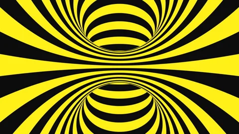 Black and yellow psychedelic optical illusion. Abstract hypnotic background. Stock Footage 122262744