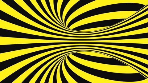 Black and yellow psychedelic optical illusion. Abstract hypnotic background. Stock Footage 122262756
