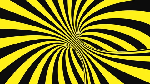 Black and yellow psychedelic optical illusion. Abstract hypnotic background. Stock Footage 122262768