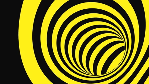 Black and yellow psychedelic optical illusion. Abstract hypnotic background. Stock Footage 122262799