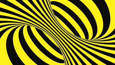 Black and yellow psychedelic optical illusion. Abstract hypnotic background. Stock Footage 122766923