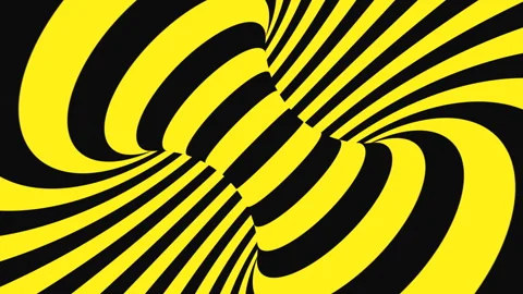 Black and yellow psychedelic optical illusion. Abstract hypnotic background. Stock Footage 122767626