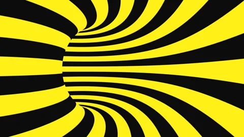 Black and yellow psychedelic optical illusion. Abstract hypnotic background. Stock Footage 122767669