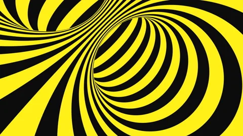 Black and yellow psychedelic optical illusion. Abstract hypnotic background. Stock Footage 123312867