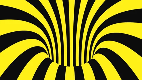 Black and yellow psychedelic optical illusion. Abstract hypnotic background. Video stock 123313966