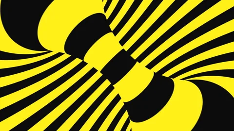Black and yellow psychedelic optical illusion. Abstract hypnotic background. Stock Footage 127387426
