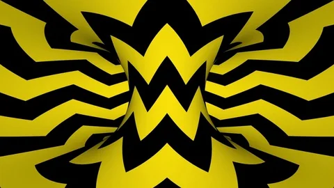Black and Yellow Psychedelic Torus F Vídeos de archivo 75613696