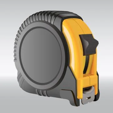 Black and yellow realistic vector measuring tape Stock Illustration