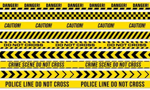 Black and yellow stripes vector police tape Illustrazione stock