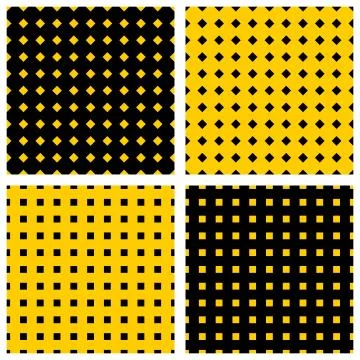 Black and yellow vector pattern set Stock Illustration