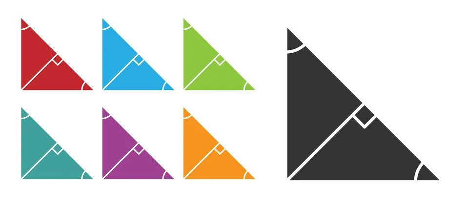 Black Angle bisector of a triangle icon isolated on white background. Set icons Stock Illustration