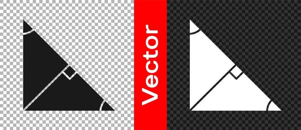 Black Angle bisector of a triangle icon isolated on transparent background Stock Illustration