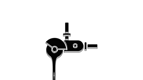 Black Angle grinder icon isolated on white background. 4K Video motion graphic Stock Footage 233815228