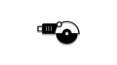 Black Angle grinder icon isolated on white background. 4K Video motion graphic Stock Footage 233965260