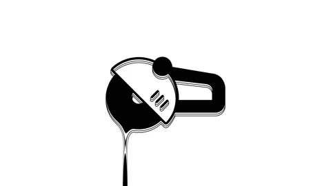 Black Angle grinder icon isolated on white background. 4K Video motion graphic Stock Footage 233965306