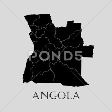 Black Angola map - vector illustration Illustration #63382508