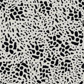 Black animal skin leopard pattern on light background. Stock Illustration