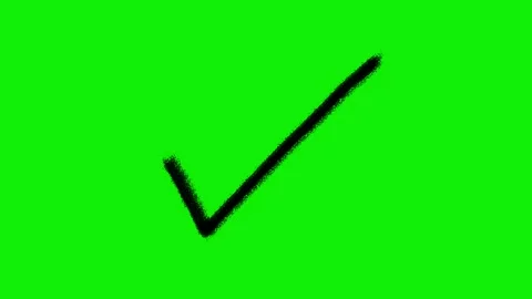 A black animated brush style tick sign on green screen. Stock Footage 316911731