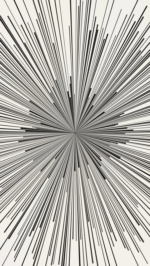 Black anime impact rays radiating from center, vertical format Stock Footage 337937090