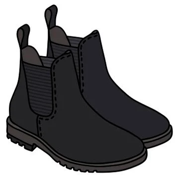 Black ankle boot Stock Illustration