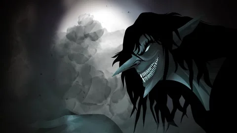 Black annis evil witch from english folklore Video stock 327043825