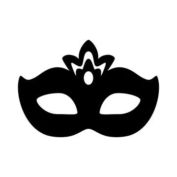 Black anonymous mask vector icon isolated on white background. Illustrazione stock