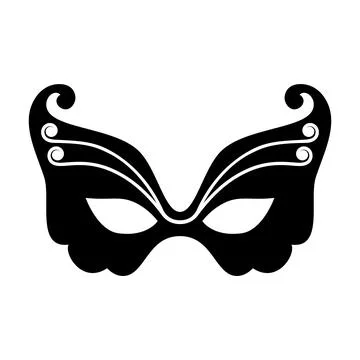 Black anonymous mask vector icon isolated on white background. Illustrazione stock