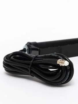 Black antenna with l bracket mount and cable Stock Photos