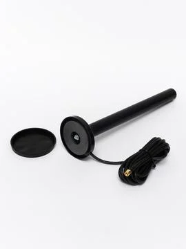 Black antenna with l bracket mount angled Stock Photos
