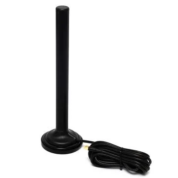 Black antenna tall thin with cable coiled Stock Photos