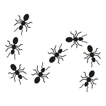 Black ants forming a trail vector illustration Stock Illustration