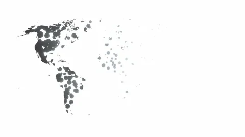 Black appearance World map from circles, dots. Digital planet Earth. Abstract Stock Footage 196887632