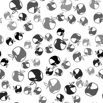 Black Apple icon isolated seamless pattern on white background. Excess weight Illustrazione stock