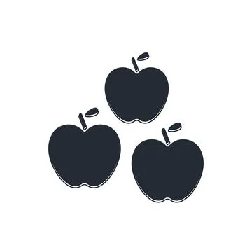 Black Apple icon isolated on white background. Fruit with leaf symbol.  Vecto イラスト素材