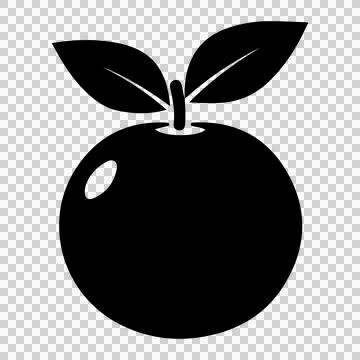 Black apple icon. Simple fruit symbol 스톡 일러스트