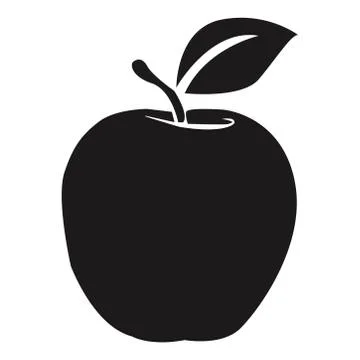 Black apple icon on a white background Stock Illustration
