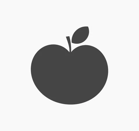 Black apple shape icon. Vector illustration. Stock Illustration