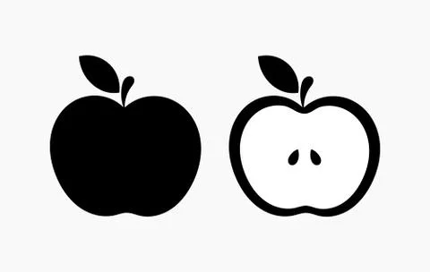 Black apple shape icons. Vector illustration. Stock Illustration