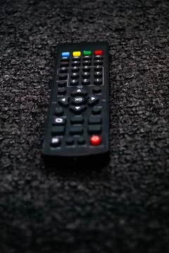 Black appliances remote control showcasing sleek design Stock Photos