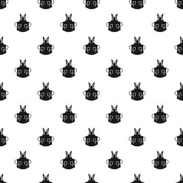 Black apron icon seamless pattern on white background Stock Illustration